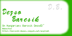 dezso barcsik business card